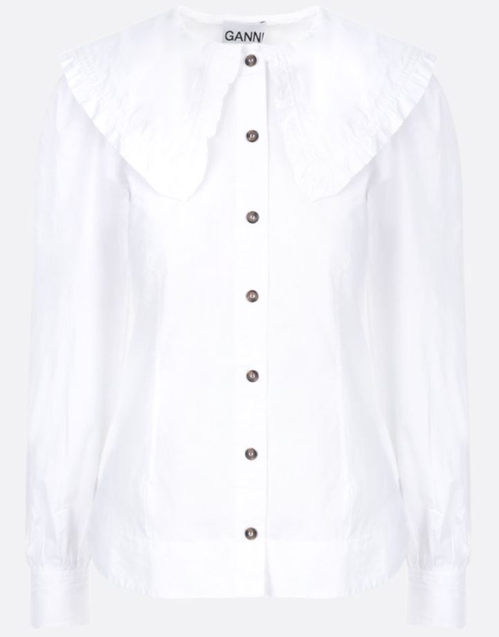 22SS 가니 GANNI 오버사이즈 칼라 포플린 여성셔츠 f5500151