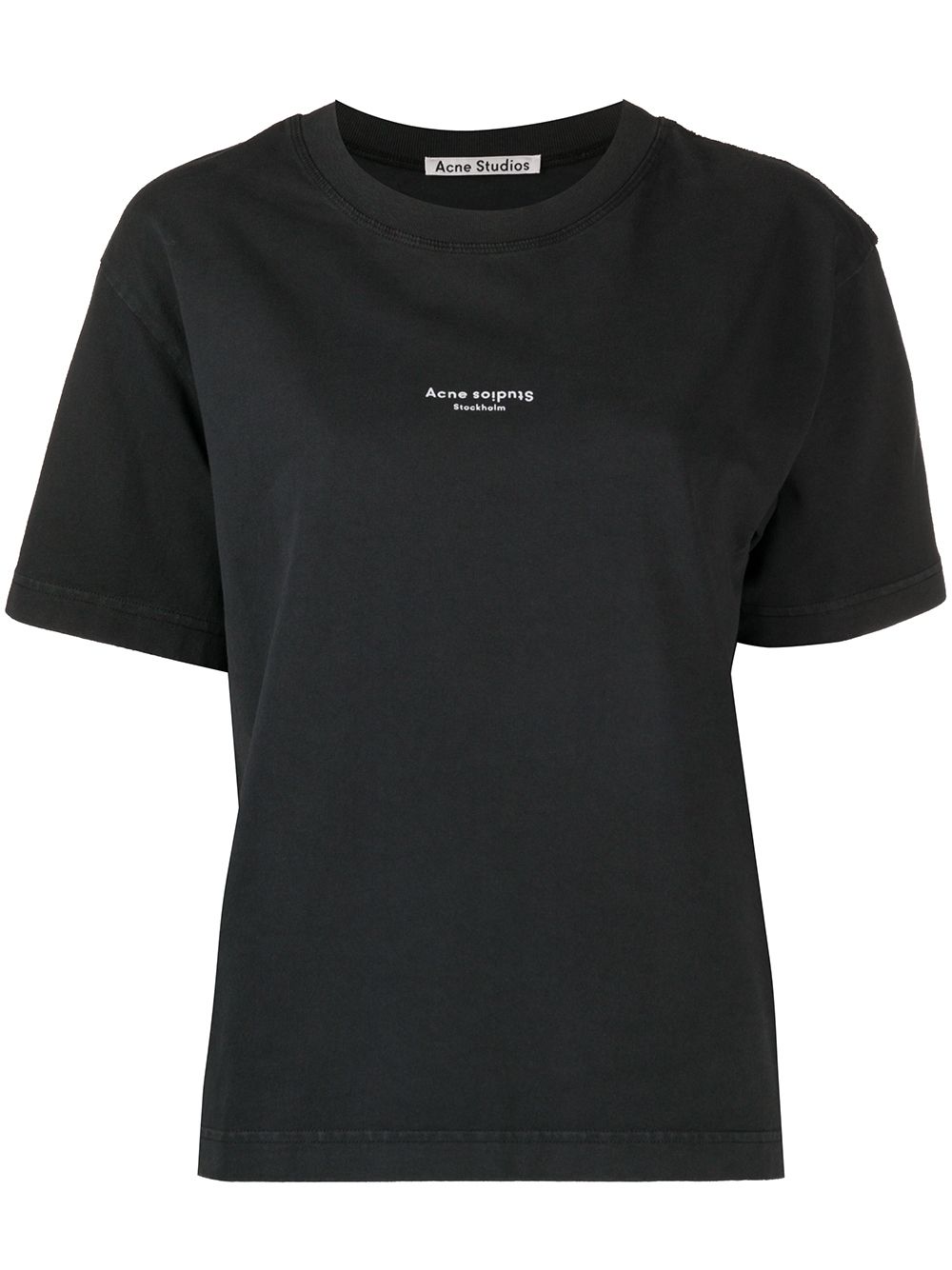 [HEP] 23SS 아크네 리버스 로고 반팔 티셔츠 블랙 AL0135