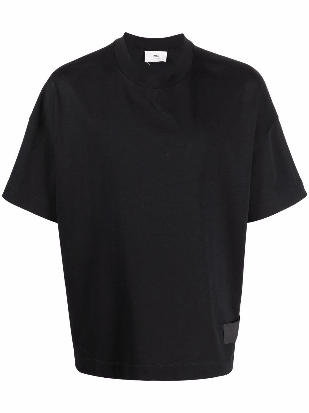 22SS 아미 로고 자수 라벨 패치 오버핏 티셔츠 블랙 UTS006701