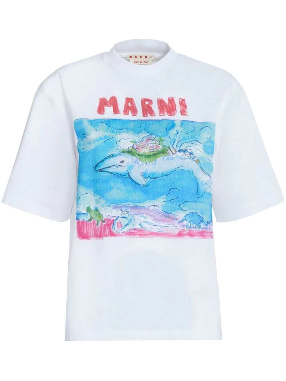 [HEP] 23SS 마르니 로고 프린팅 여성 반팔 티셔츠 THJE0263